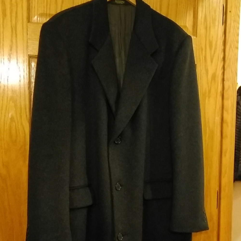 Cashmere blend charcoal grey long coat.